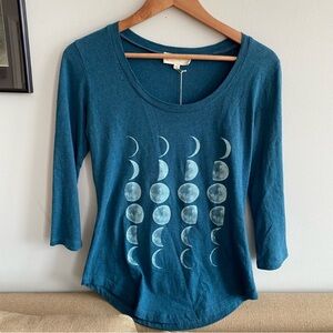 Synergy Ballet Top Moon Phases Organic Cotton Ethical Slow Fashion Casual XS